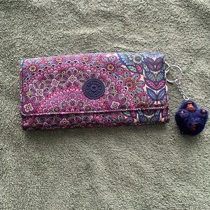 Kipling Floral Multi Colored Nylon Wallet EUC